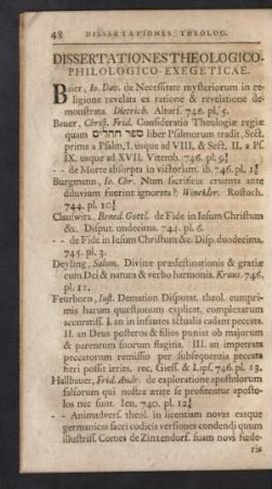 Dissertationes Theologico-Philologico-Exegeticae