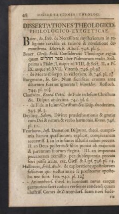 Dissertationes Theologico-Philologico-Exegeticae