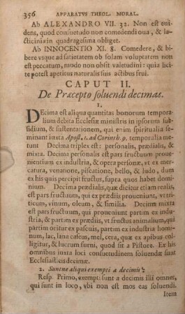 Caput II. De Praecepto soluendi decimas.