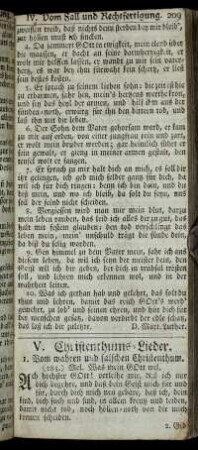 V. Christenthums-Lieder.