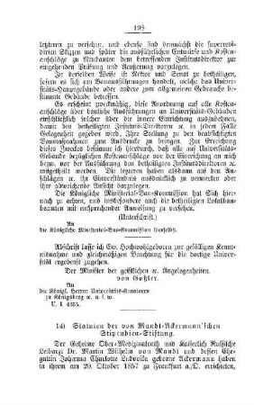 Statuten der von Mandt-Ackermann`schen Stipendien-Stiftung : [II. Universitäten, Akademien etc.]