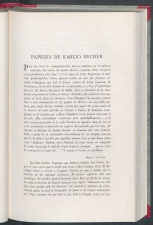 Papeles de Emilio Becher