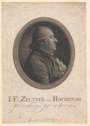 I(ohann). F(riedrich). Zeltner von Hochenau; geb. 8. November 1744; gest. 27. April 1795