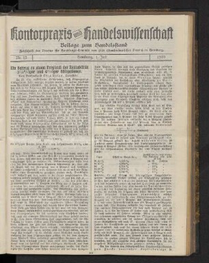 Beilage zum Handelsstand Nr. 13