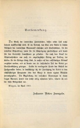 Abriß der lateinischen Formenlehre, 1