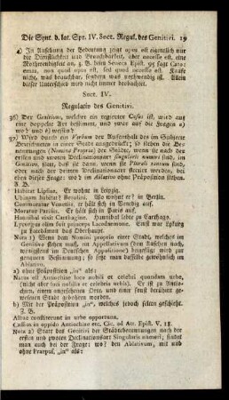 Sect. IV. Regulativ des Genitivi.