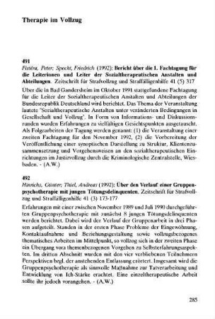 285-290, Therapie im Vollzug