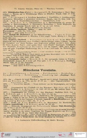 VII. Münchens Vorstädte (Nr. 1974 - 2090)