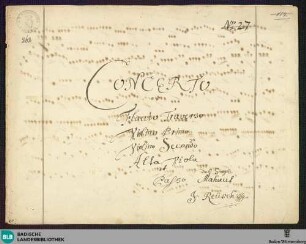 Concertos - Mus. Hs. 262 : fl, vl (2), a-vla, b; D; GroF 743
