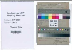 Entnazifizierung Otto Thoene , geb. 14.05.1887 (Lehrer)