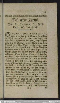 Das achte Kapitel. Von der Entfernung der Weltkörper und ihrer Größe