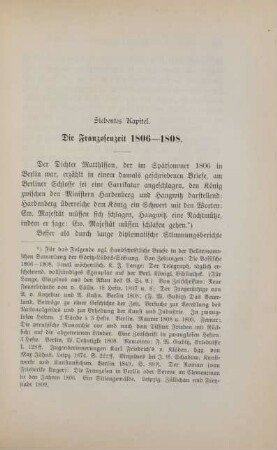 Siebentes Kapitel. Die Franzosenzeit 1806 - 1808