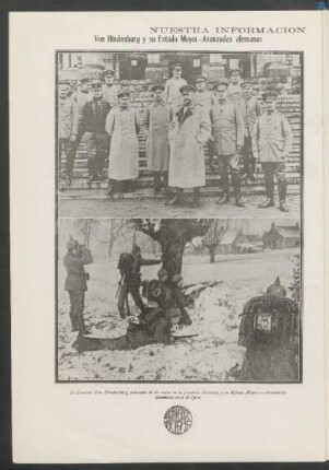 Von Hindenburg y su Estado Mayor. - Avanzadas alemanas - [Fotografías]