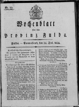 Nr. 30, Ausgabe vom 24. Juli 1824