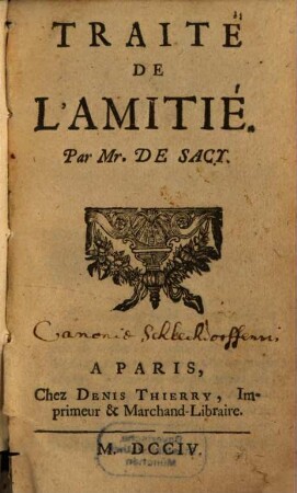 Traité de l'amitié