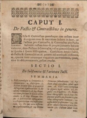 Sectio I. De Substantia & Varietate Pacti.