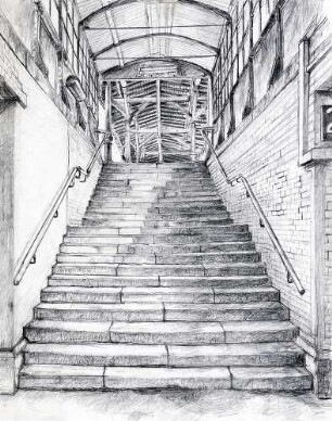 Treppe im Bahnhof Plagwitz