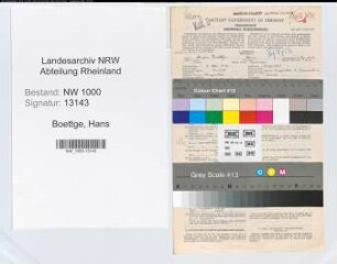 Entnazifizierung Hans Boettge, geb. 02.05.1906 (Versich.Angest.)