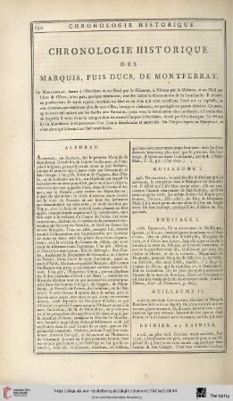 Chronologie historique des marquis, puis ducs, de Montferrat