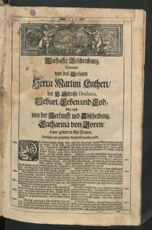 Warhaffte Beschreibung, Darinnen von des Seeligen Herrn Martini Lutheri/ ...