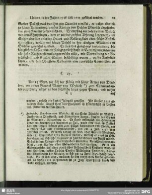 §. 15. [Einschliessung des sächsis. Lagers bey Pirna]
