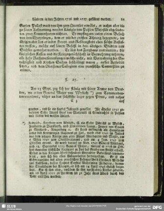 §. 15. [Einschliessung des sächsis. Lagers bey Pirna]