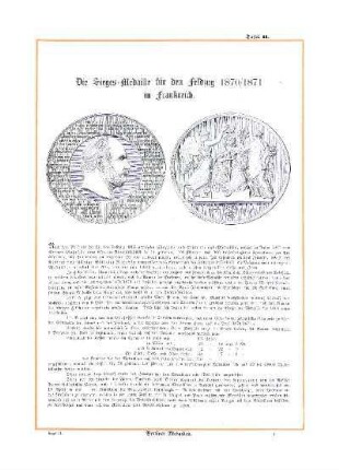 Die Sieges-Medaille für den Feldzug 1870/1871 in Frankreich