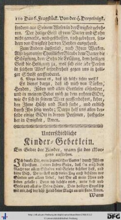 Unterschiedliche Kinder-Gebetlein.