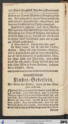 Unterschiedliche Kinder-Gebetlein.