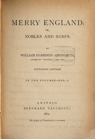 Merry England; or, Nobles and serfs. 1