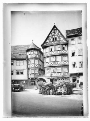 Blick auf Cafe am Marktplatz (später Cafe Hahn), sowie Durchgang in die Münzgasse