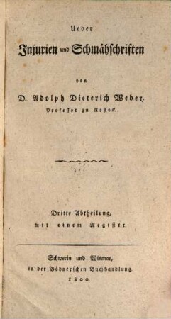 Ueber Injurien und Schmähschriften, 3