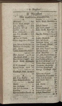 II. Register. Aller angeführten Schrifftsteller.