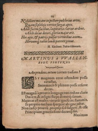 Martinus a Wallenrodt, Prutenus.