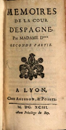 Mémoires de la cour d'Espagne, 2