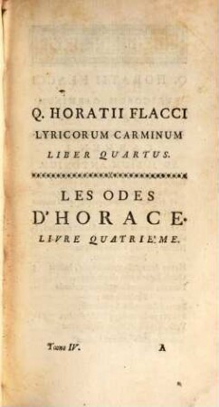 Les Poësies d'Horace, 4
