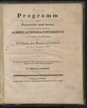 Die älteste Verfassungsurkunde der Stadt Freiburg : zum erstenmal in ihrer ächten Gestalt herausgegeben
