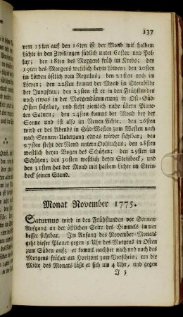 Monat November 1775.