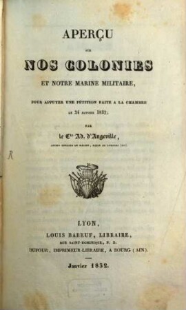 Aperçu sur nos Colonies et notre Marine militaire