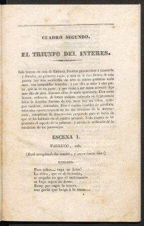 Cuadro segundo - El triunfo del interés