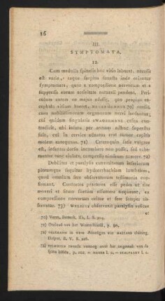 III. Symptomata.