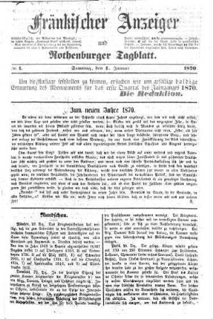 Fränkischer Anzeiger : Tagblatt d. Stadt Rothenburg u. Umgebung. [4.] 1870