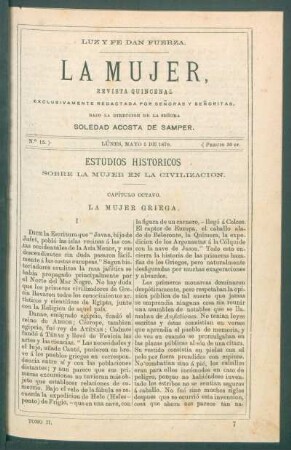 Estudios históricos sobre la mujer en la civilización. [Continuación] : Capítulo octavo. La mujer griega.