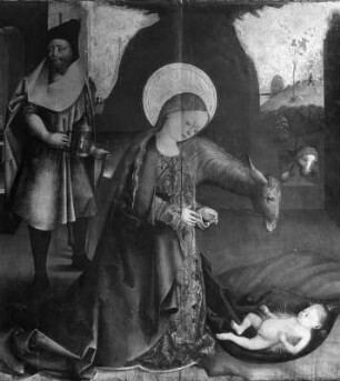 Altarflügel mit Geburt Christi : Altarflügel mit Geburt Christi. Tempera, Fichtenholz (um 1500). Graz: Steiermärkisches Landesmuseum Joanneum