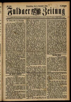 Ausgabe vom Donnerstag, den 03. November 1892.