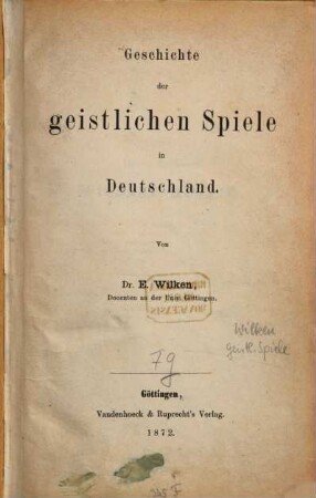 Geschichte der geistlichen Spiele in Deutschland