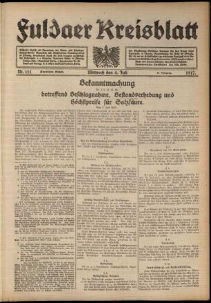 Zweite Ausgabe vom Mittwoch, den 04. Juli 1917.