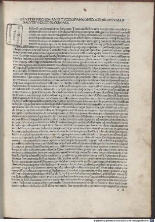 Satirae : mit Kommentar und mit Widmungsbrief an Johannes Tuccius von Georgius Valla