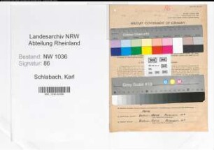 Entnazifizierung Karl Schlabach , geb. 13.08.1898 (Steiger)