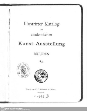 1895: Illustrirter Katalog der Akademischen Kunst-Ausstellung zu Dresden